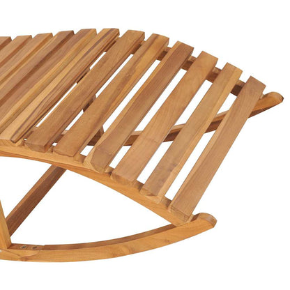 Tumbona Mecedora Con Cojín Madera Maciza De Teca