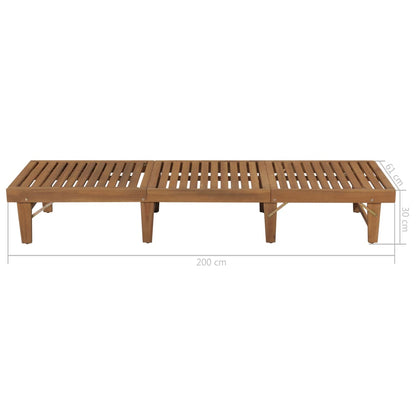 Tumbona Plegable Con Cojín Madera Maciza De Acacia