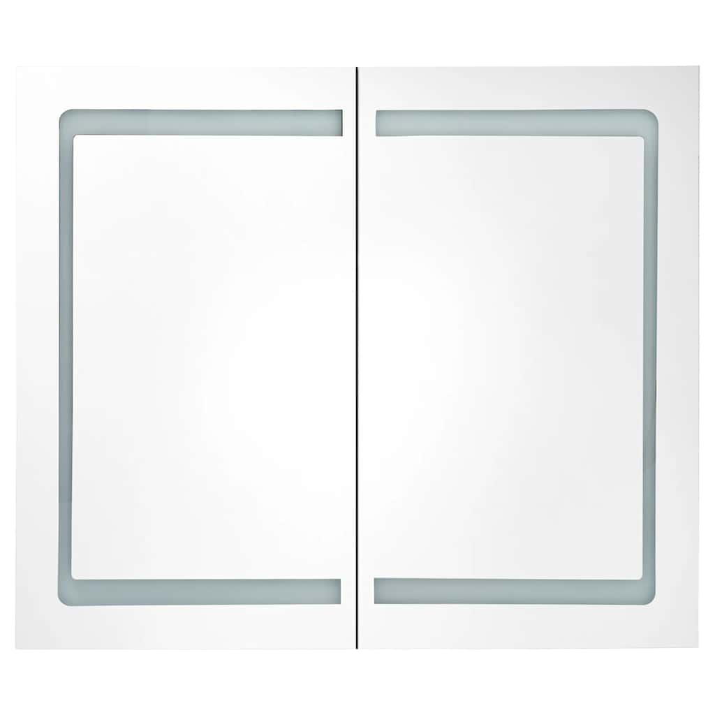 Mueble De Baño Con Espejo Led 80X12,2X68 Cm