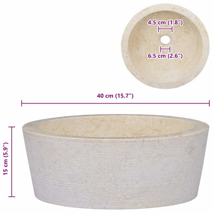 Lavabo Mármol Ø40X15 Cm