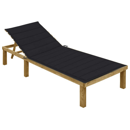 Tumbona Con Cojín Madera De Pino Impregnada