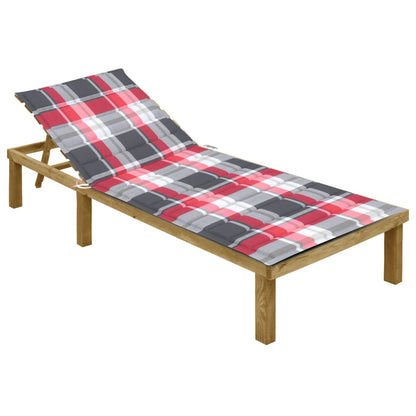 Tumbona Con Cojín Madera De Pino Impregnada