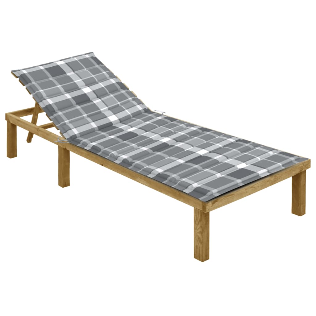 Tumbona Con Cojín Madera De Pino Impregnada