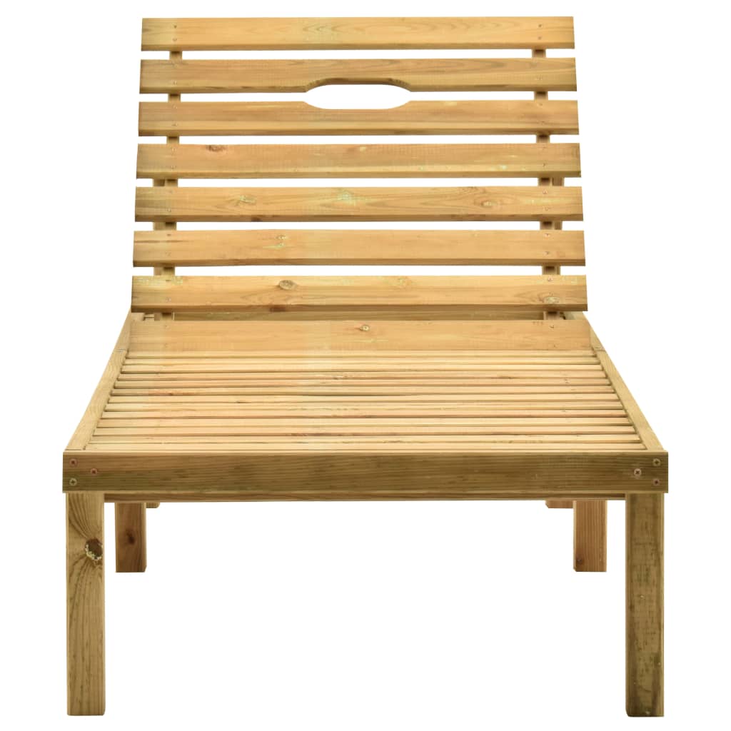 Tumbona Con Cojín Madera De Pino Impregnada