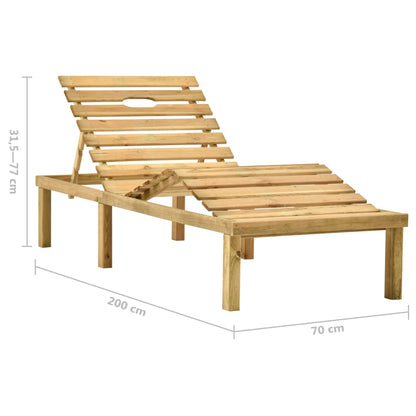 Tumbona Con Cojín Madera De Pino Impregnada
