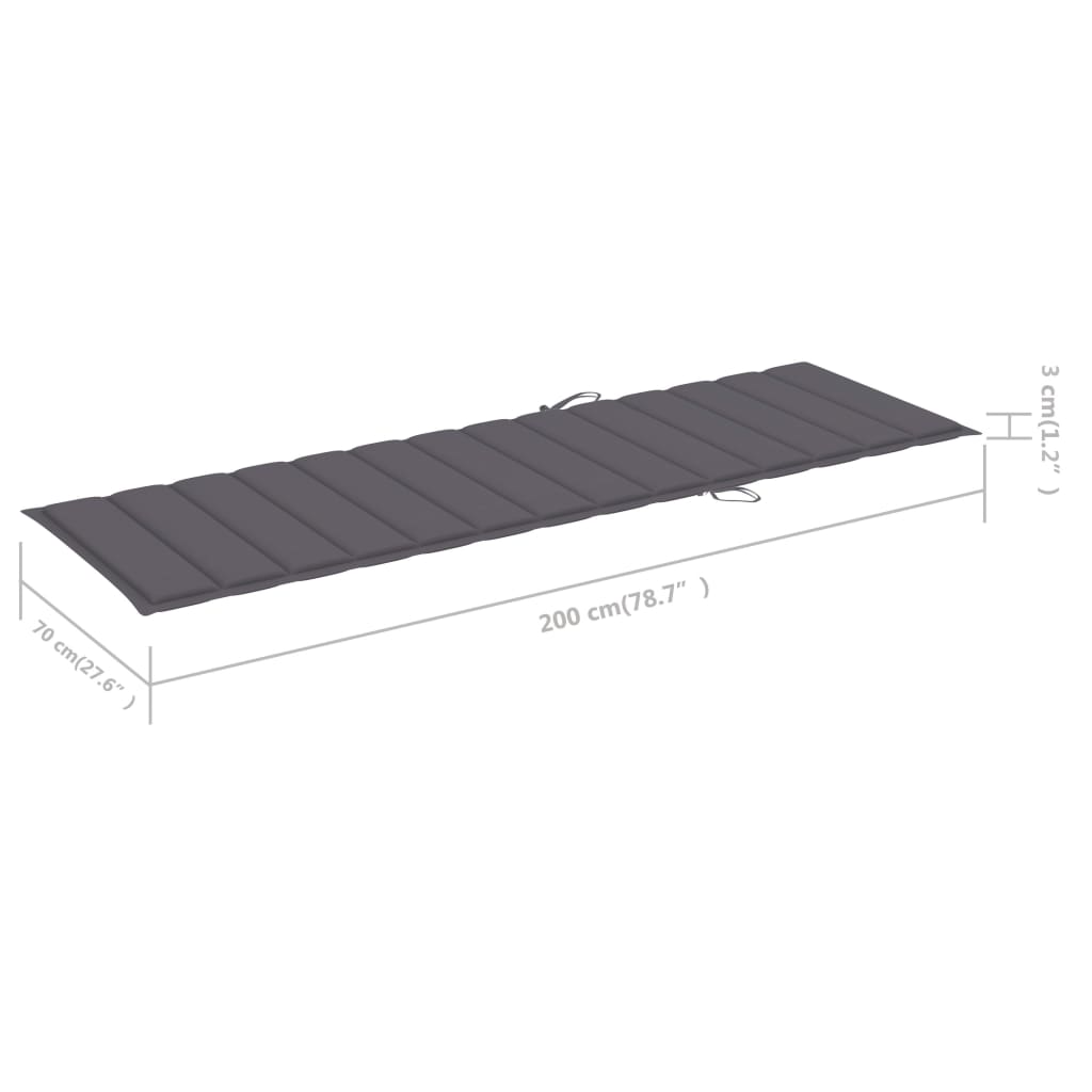 Tumbona De Jardín Con Mesa Y Cojín De Madera De Pino Impregnada