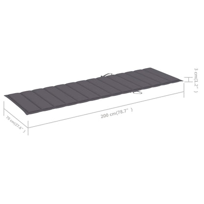 Tumbona De Jardín Con Mesa Y Cojín De Madera De Pino Impregnada