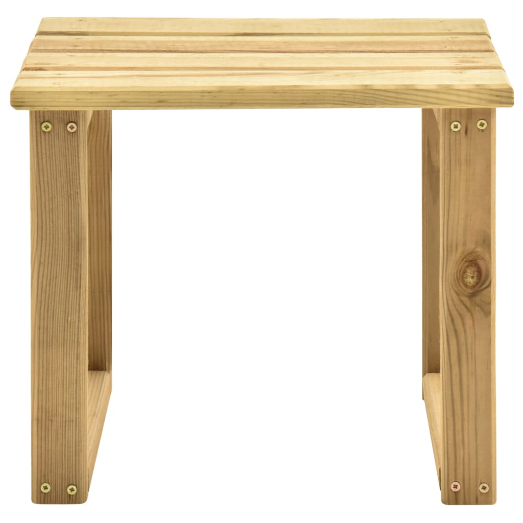 Tumbona De Jardín Con Mesa Y Cojín De Madera De Pino Impregnada