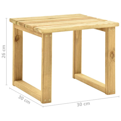 Tumbona De Jardín Con Mesa Y Cojín De Madera De Pino Impregnada