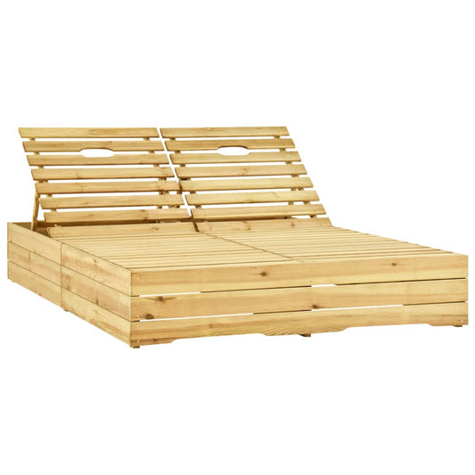 Tumbona Doble Y Cojines Madera De Pino Impregnada