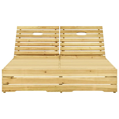 Tumbona Doble Y Cojines Madera De Pino Impregnada