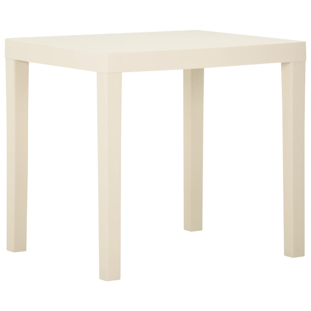 Mesa De Jardín De Plástico Blanca 79X65X72 Cm