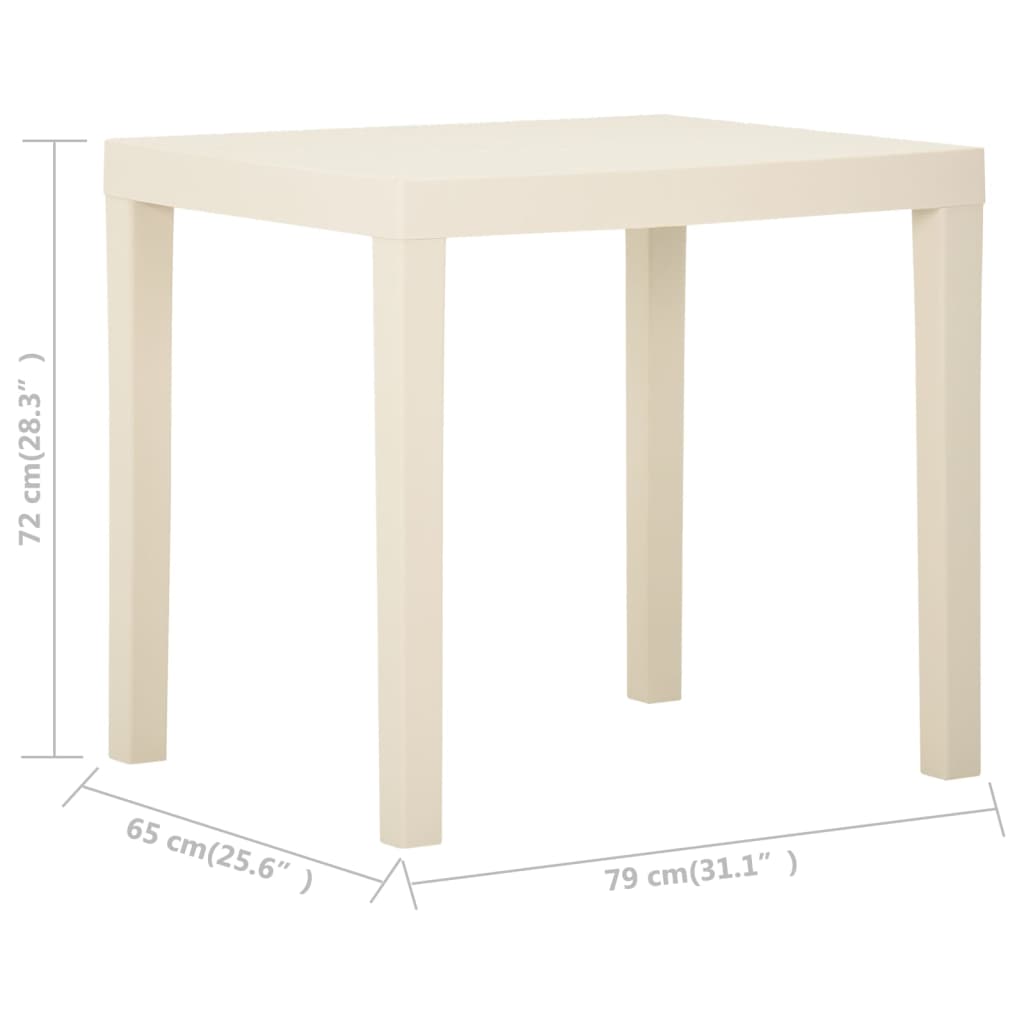 Mesa De Jardín De Plástico Blanca 79X65X72 Cm