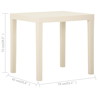 Mesa De Jardín De Plástico Blanca 79X65X72 Cm