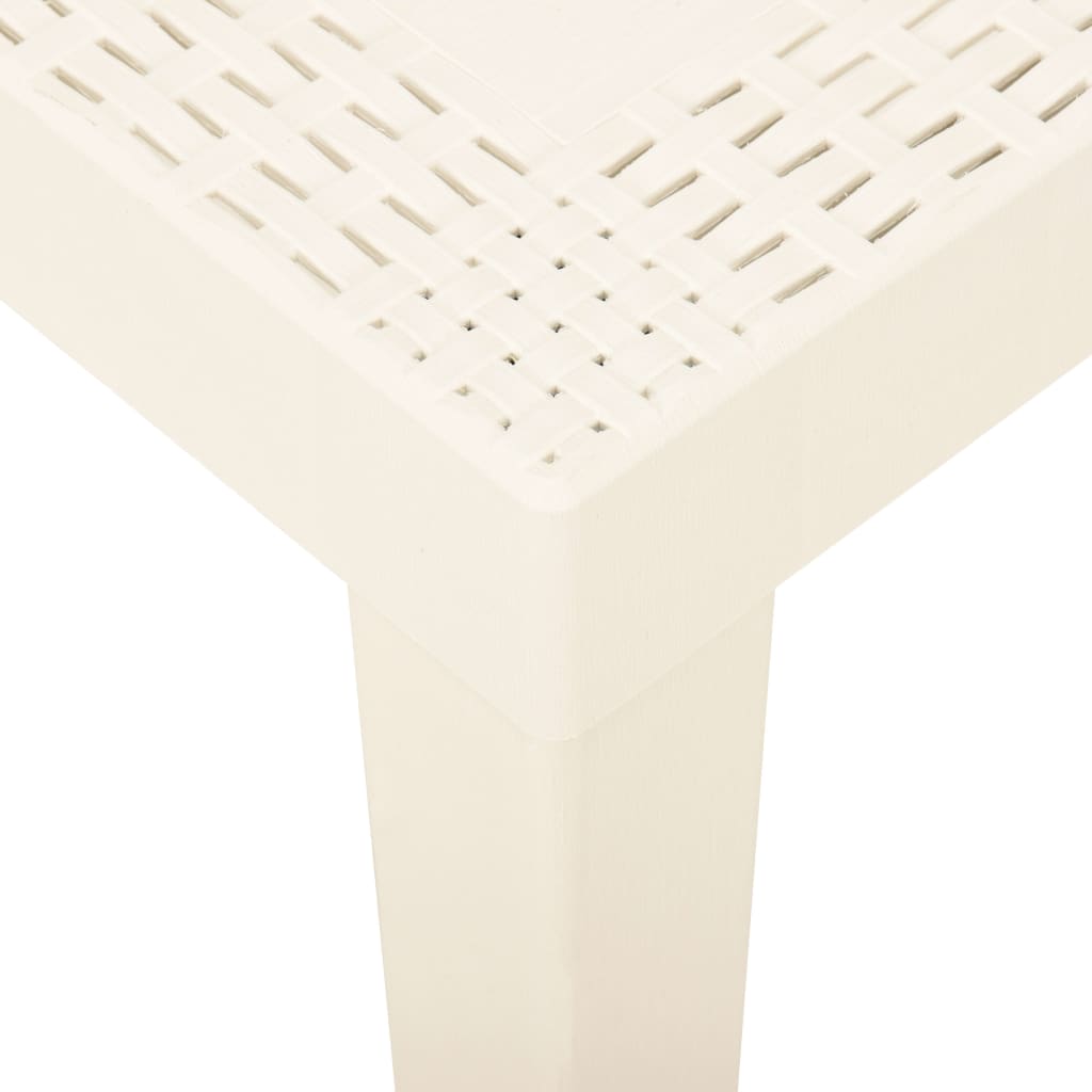 Mesa De Jardín De Plástico Blanca 79X65X72 Cm