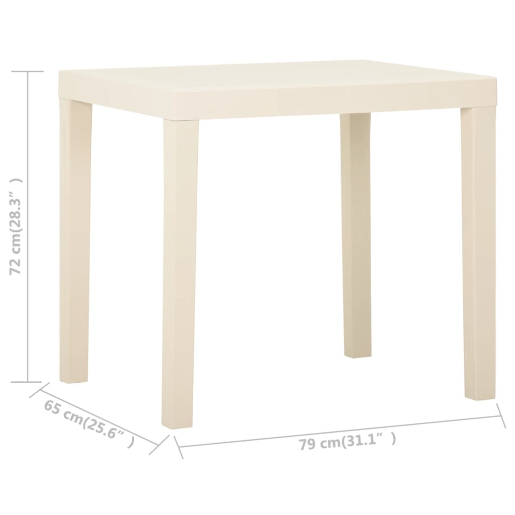Mesa De Jardín De Plástico Blanca 79X65X72 Cm