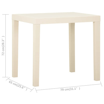 Mesa De Jardín De Plástico Blanca 79X65X72 Cm
