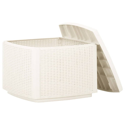 Mesa De Jardín Plástico Blanco 53X53X40 Cm