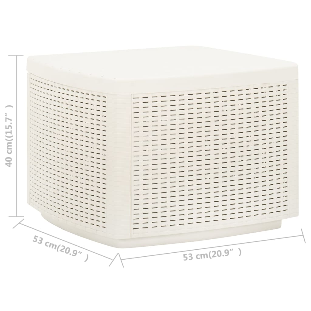 Mesa De Jardín Plástico Blanco 53X53X40 Cm