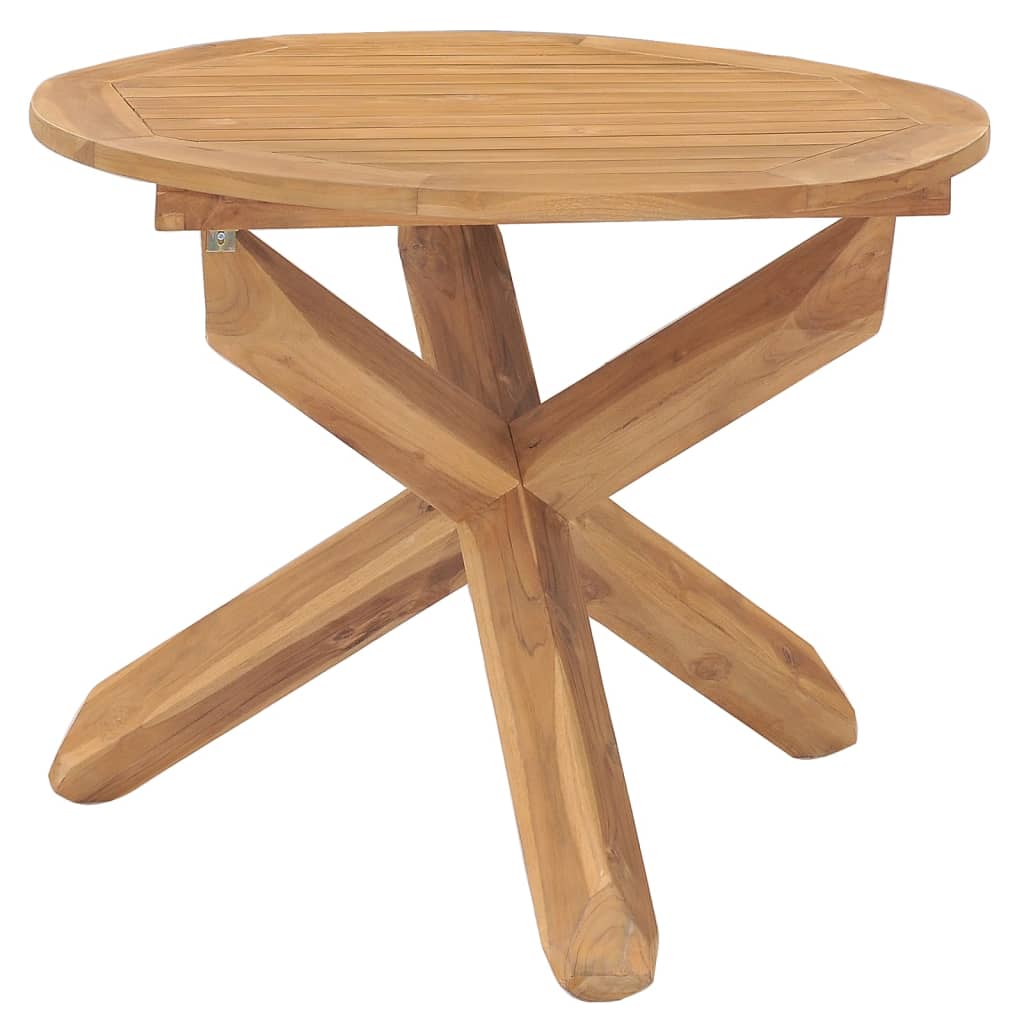 Mesa De Comedor De Jardín Madera Maciza De Teca Ø