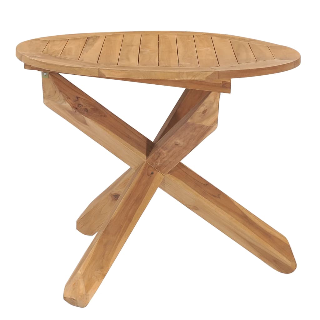 Mesa De Comedor De Jardín Madera Maciza De Teca Ø