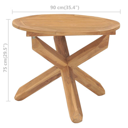 Mesa De Comedor De Jardín Madera Maciza De Teca Ø