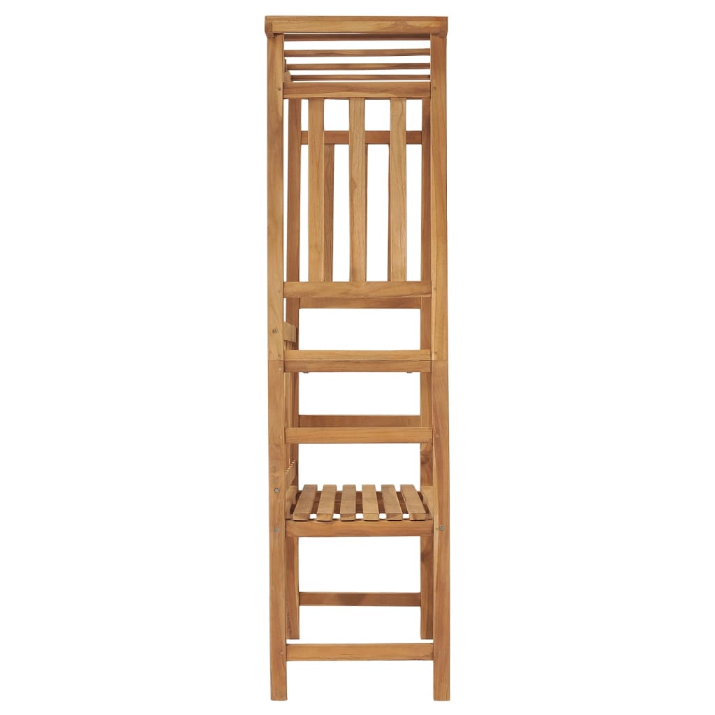 Banco De Jardín Con Pérgola De Madera Maciza De Teca 115 Cm