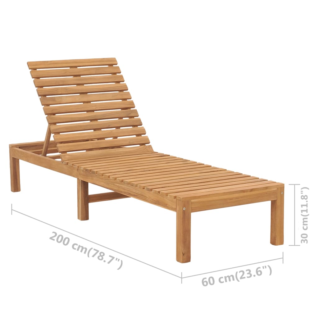 Tumbona De Madera Maciza De Teca