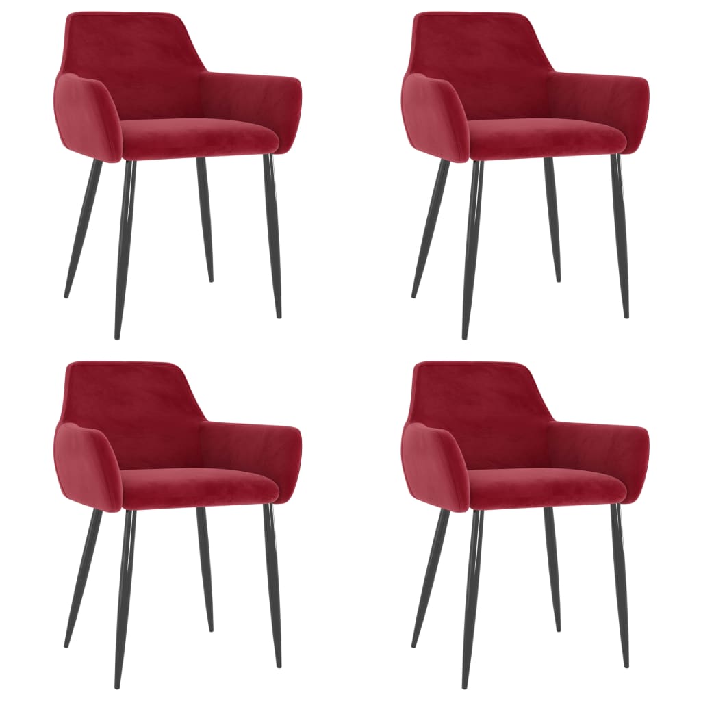 Sillas De Comedor 4 Unidades Terciopelo