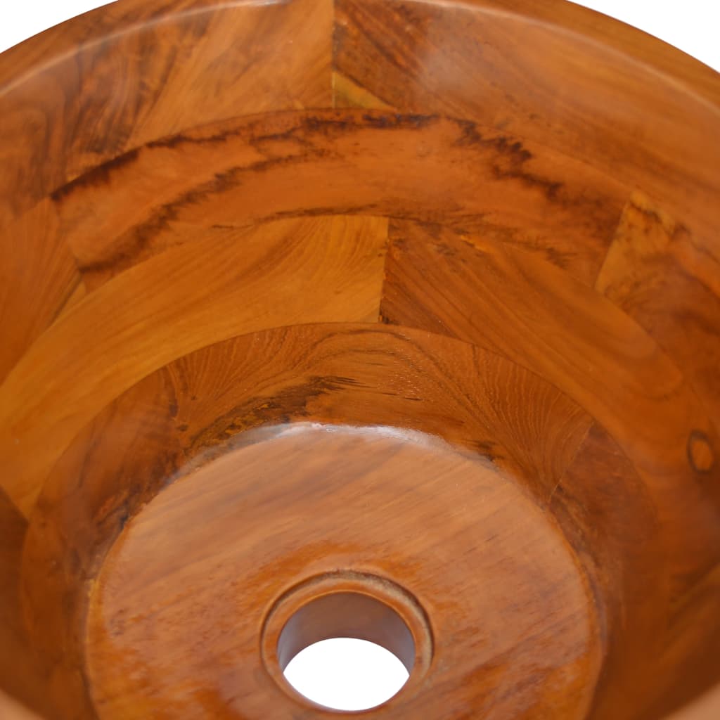 Lavabo De Madera Maciza De Teca Φ40X20 Cm