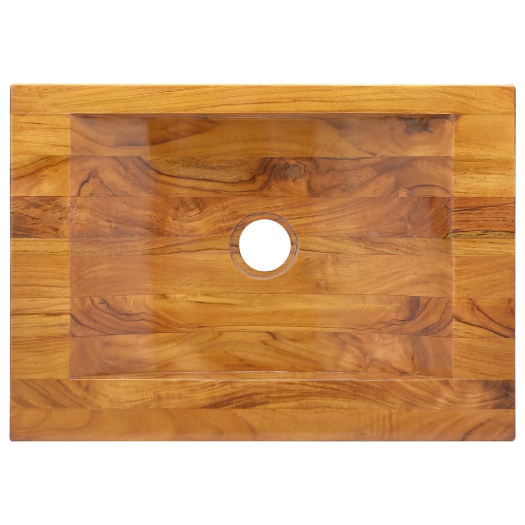 Lavabo De Madera Maciza De Teca 50X35X10 Cm