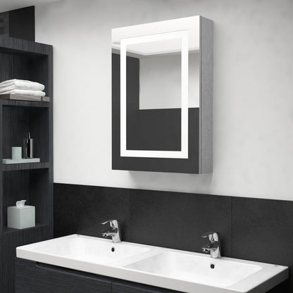 Armario De Baño Con Espejo Led Blanco Brillante 50X13X70 Cm