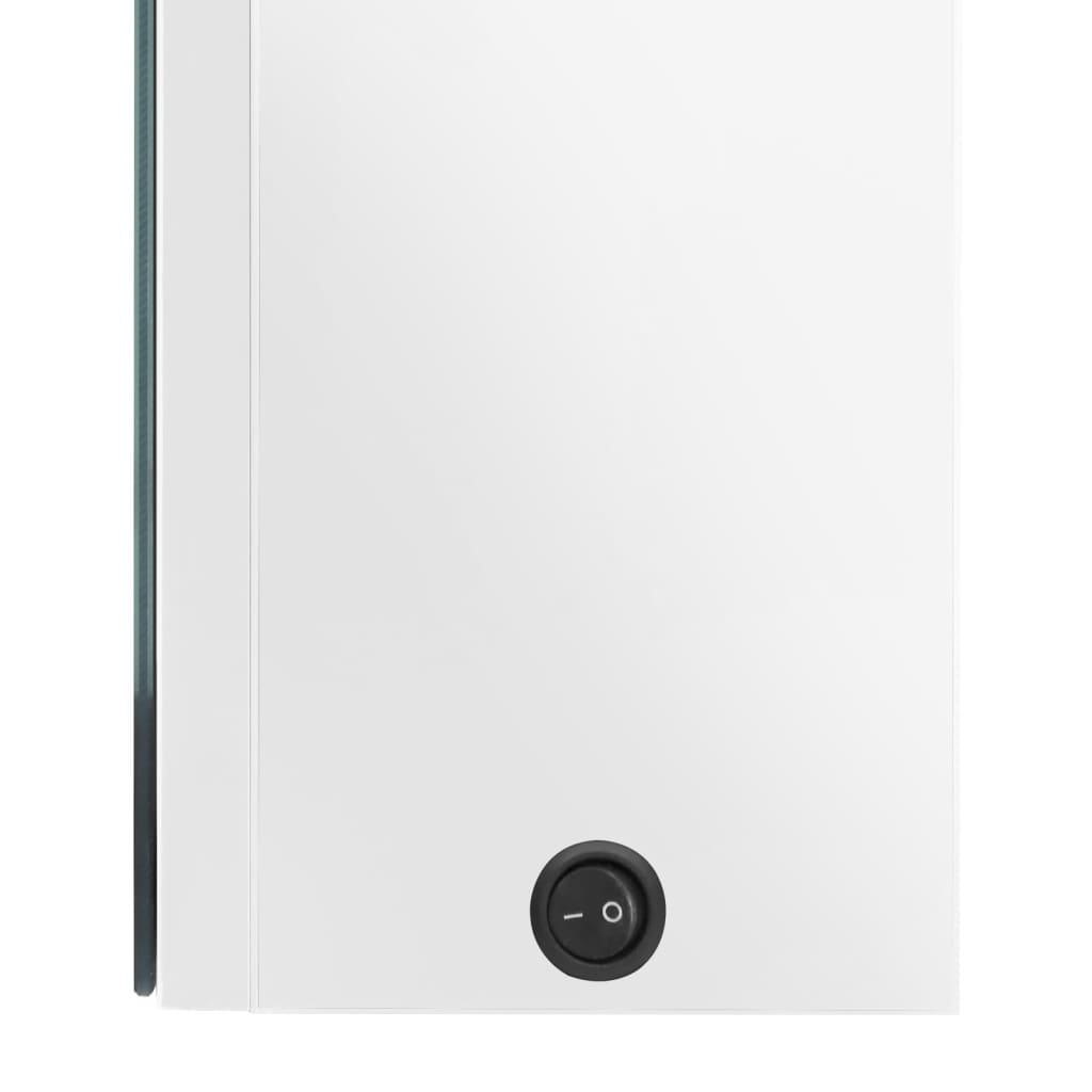 Armario De Baño Con Espejo Led Blanco Brillante 50X13X70 Cm
