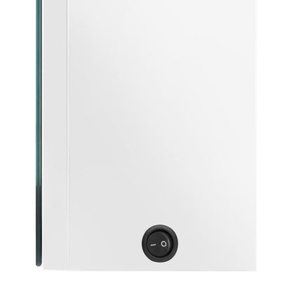 Armario De Baño Con Espejo Led Blanco Brillante 50X13X70 Cm