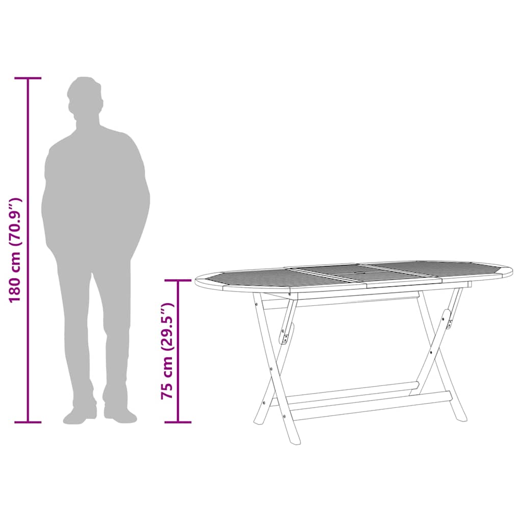 Mesa Jardín Plegable Madera Maciza De Eucalipto