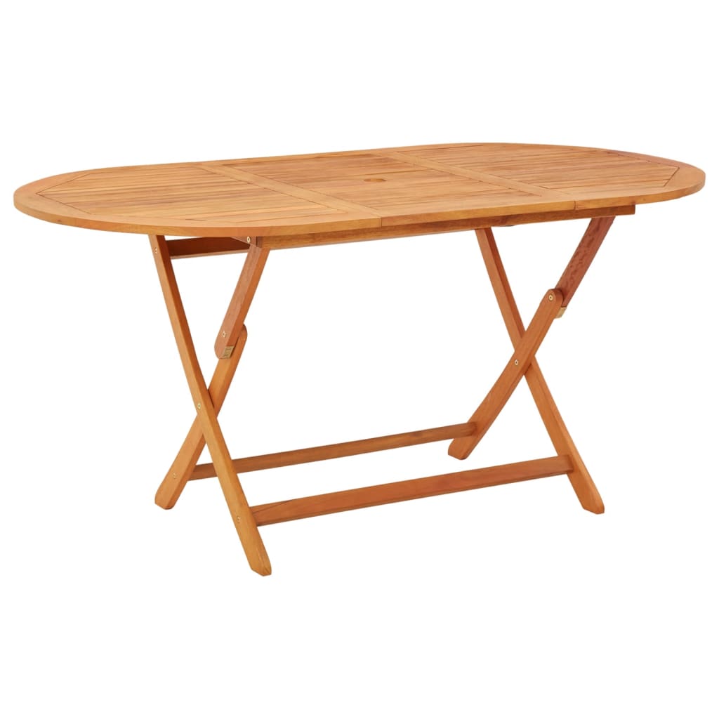 Mesa Jardín Plegable Madera Maciza De Eucalipto