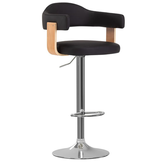 Taburetes De Cocina 2 Uds Cuero Sintético Madera Curvada