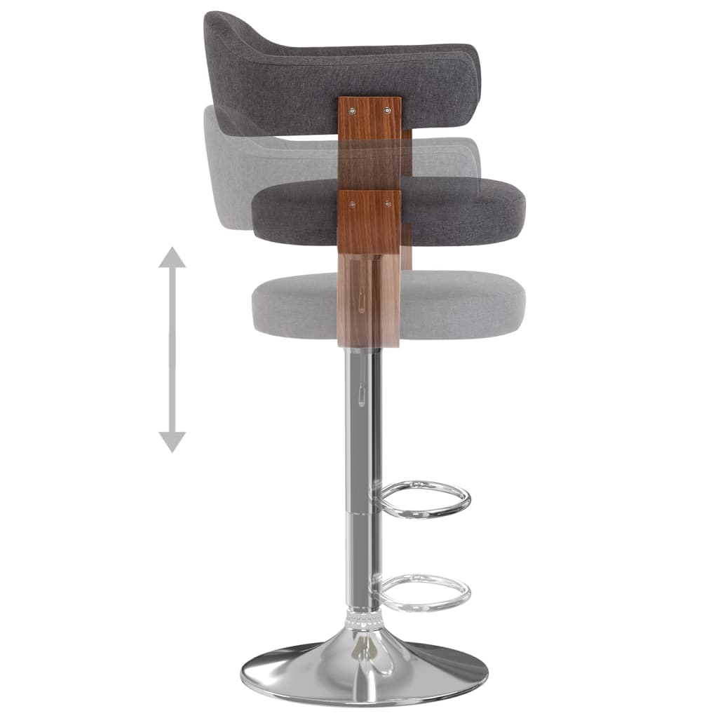 Taburetes De Bar 2 Unidades Madera Curvada Y Tela