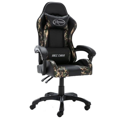 Silla Gaming Cuero Sintético Negro Y Camuflaje