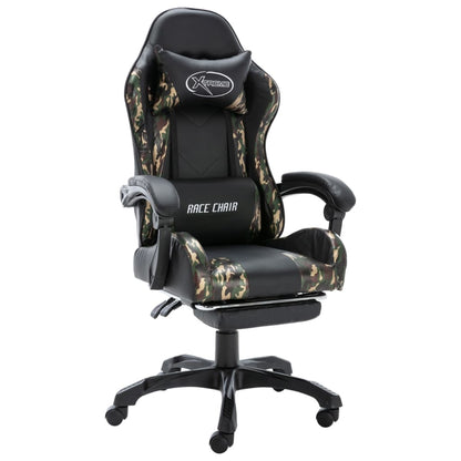 Silla Gaming Cuero Sintético Negro Y Camuflaje