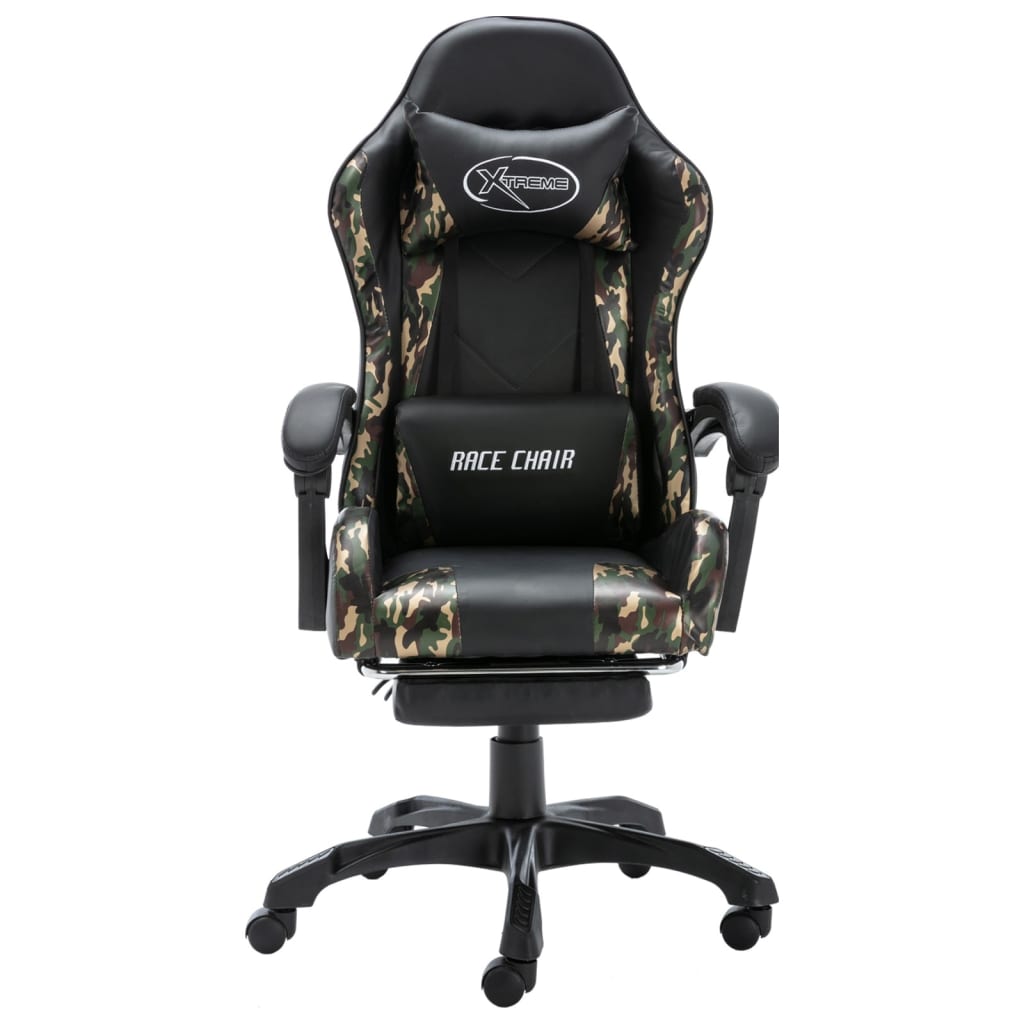 Silla Gaming Cuero Sintético Negro Y Camuflaje