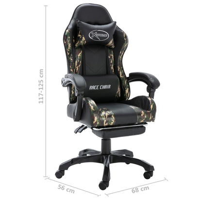 Silla Gaming Cuero Sintético Negro Y Camuflaje