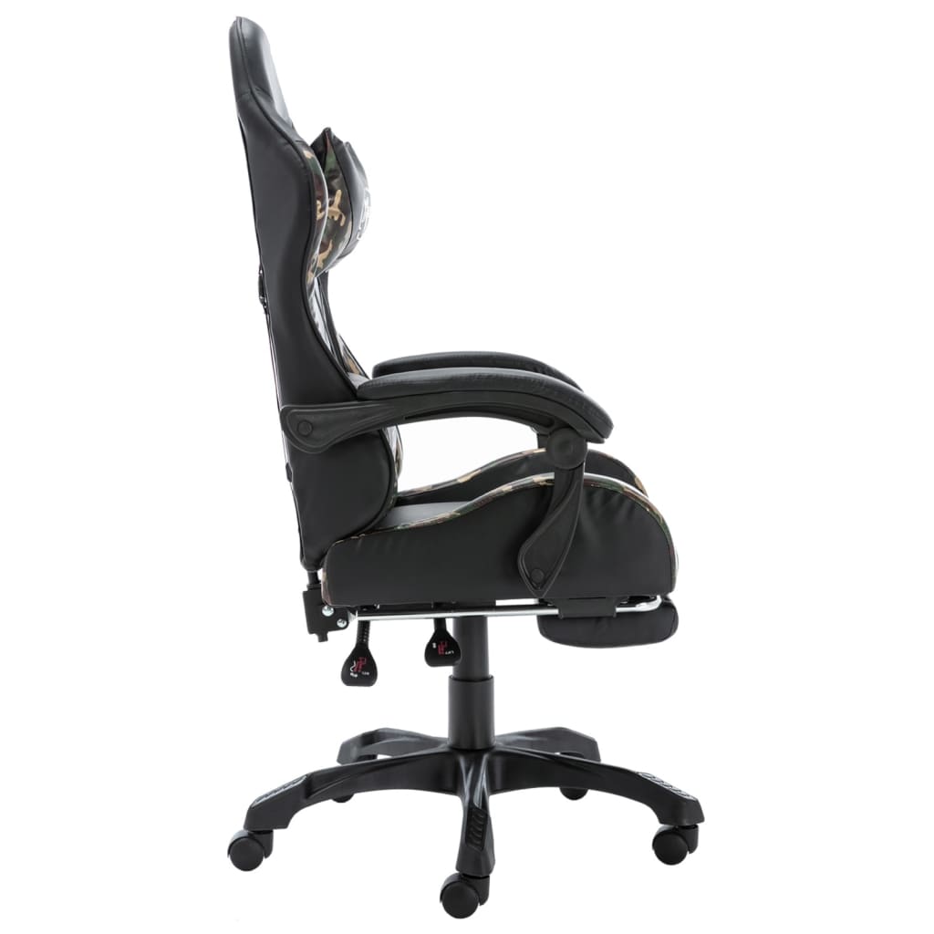 Silla Gaming Cuero Sintético Negro Y Camuflaje