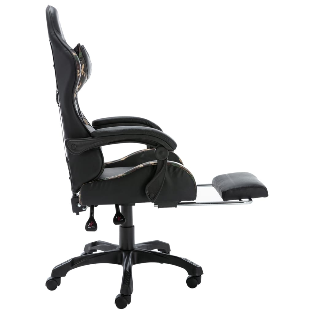 Silla Gaming Cuero Sintético Negro Y Camuflaje