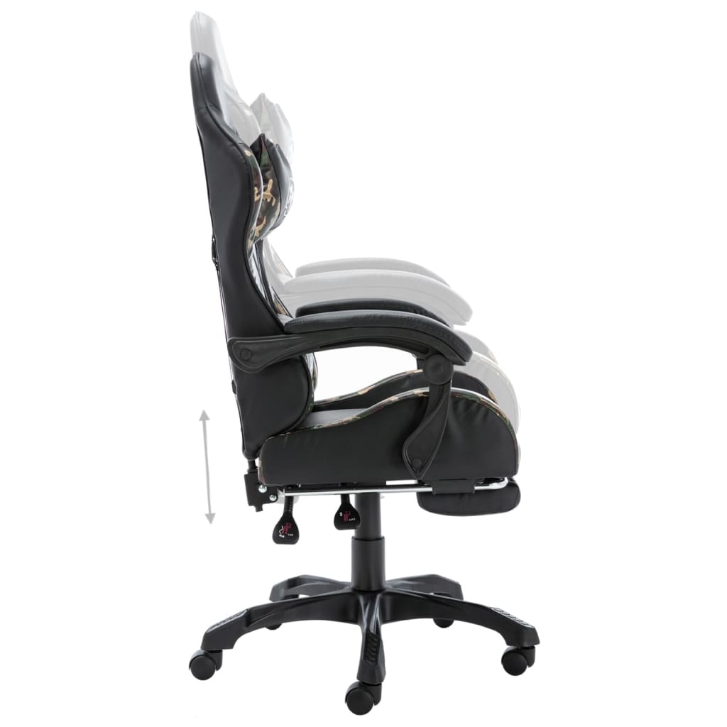 Silla Gaming Cuero Sintético Negro Y Camuflaje