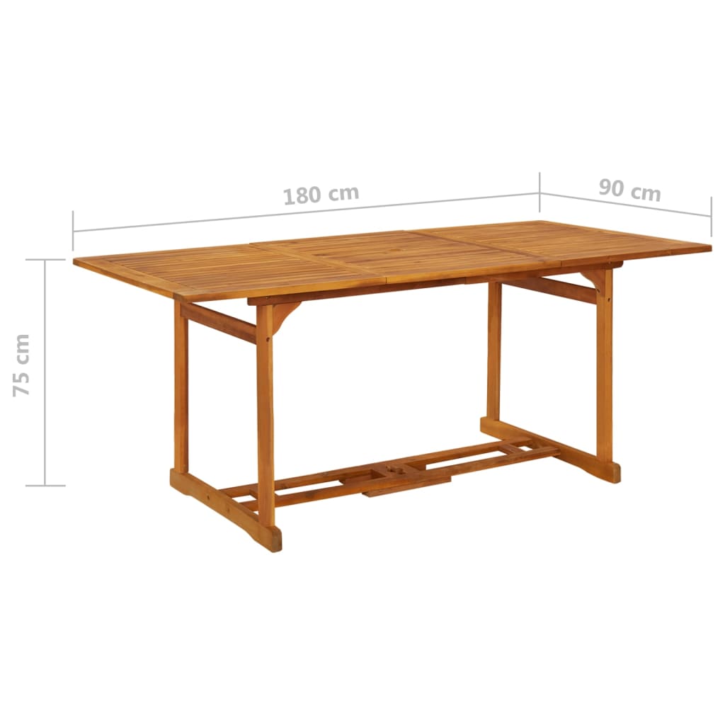 Mesa De Comedor Jardín Madera Maciza De Acacia