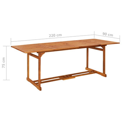 Mesa De Comedor Jardín Madera Maciza De Acacia