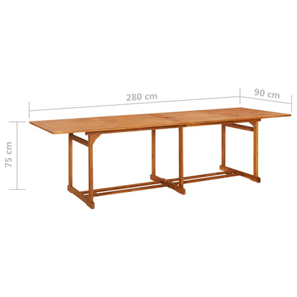 Mesa De Comedor Jardín 280X90X75 Cm Madera Maciza De Acacia