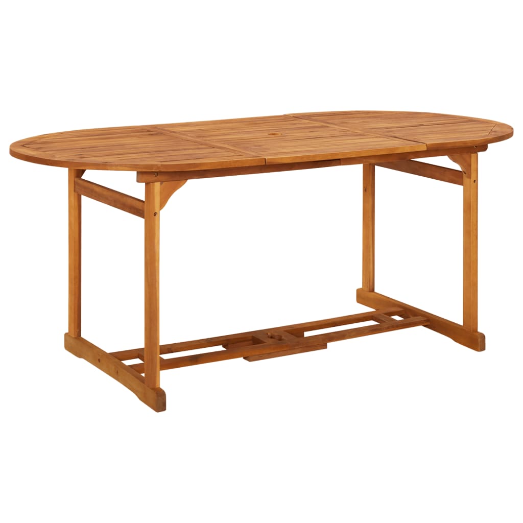 Mesa De Comedor Jardín Madera Maciza De Acacia