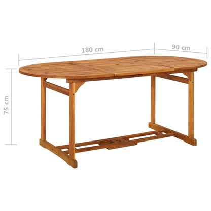 Mesa De Comedor Jardín Madera Maciza De Acacia